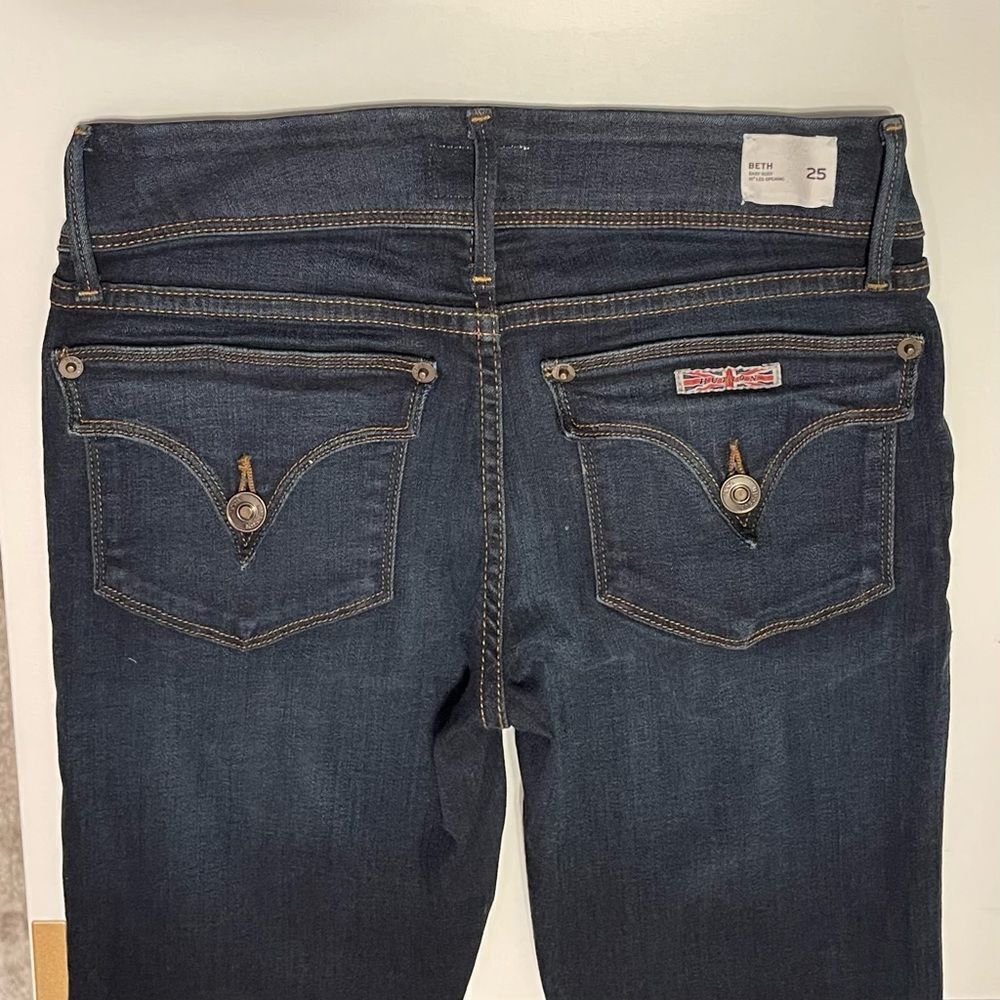 Hudson Jeans Mid-rise Flare Bootcut in Dark Blue Indigo Denim SZ 25 NEW - Picture 7 of 13
